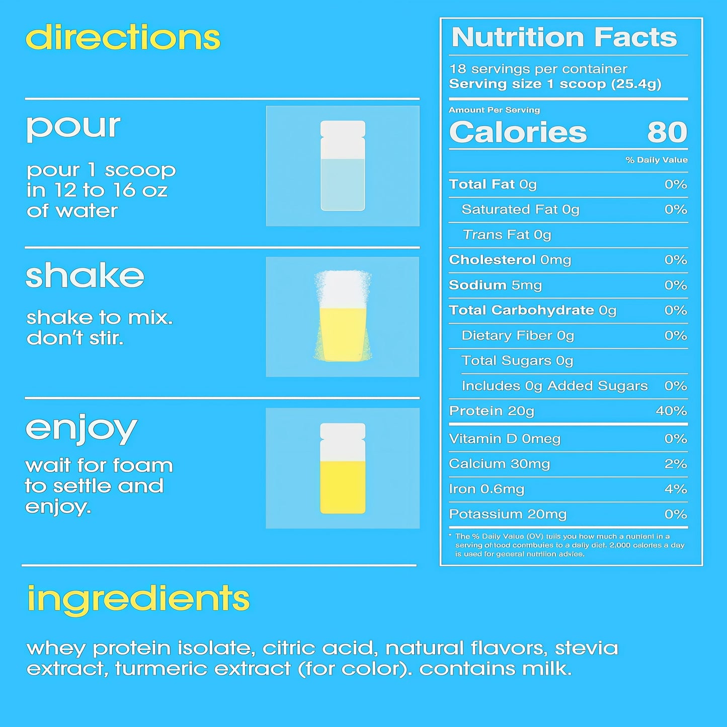 GRAMMS Clear Protein Powder 20G Protein forWomen & Men | Lactose Free, Grass-Fed WheyIsolate, Gluten Free, Zero Sugar, Gut Friendly,Non-Bloating