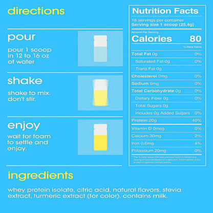 GRAMMS Clear Protein Powder 20G Protein forWomen & Men | Lactose Free, Grass-Fed WheyIsolate, Gluten Free, Zero Sugar, Gut Friendly,Non-Bloating